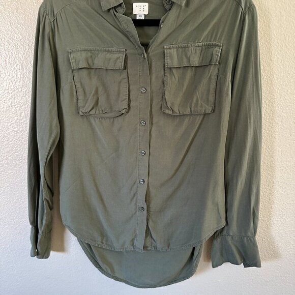 Andeaway Green‎ Long Sleeve Blouse  Size X-Small - Picture 4 of 6